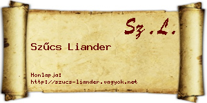 Szűcs Liander névjegykártya