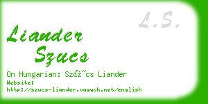 liander szucs business card